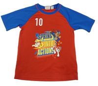 Červeno-cobaltově modrý dres s PAW PATROL a číslem nickelodeon