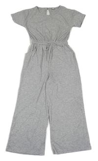 Šedý melírovaný žebrovaný culottes overal Tu