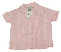 Nové - Růžovo-žlutá pruhovaná halenka H&M