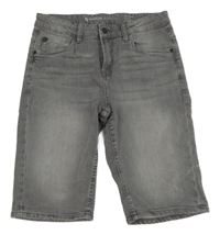 Šedé riflové slim fit kraťasy Garcia