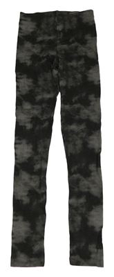 Tmavošedo-černé batikované legíny H&M
