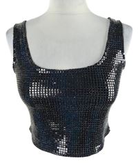Dámský černý třpytivý crop top Pimkie 