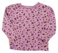Fialovo-hnědá mikina s leopardím vzorem George
