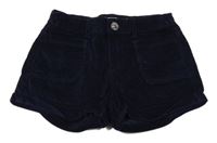 Tmavomodré manšestrové kraťasy Denim Co.