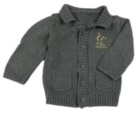 Tmavošedý propínací svetr s kapsami Mothercare