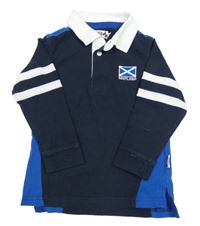 Tmavomodro-bílé polo triko Scotland 