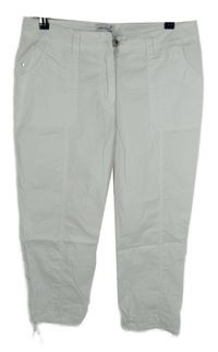 Dámské bílé plátěné capri kalhoty Collection L