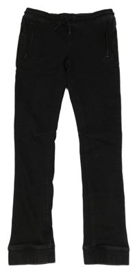Černé elastické cuff kalhoty C&A