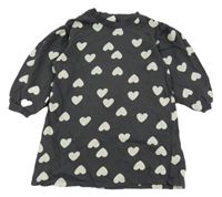 Tmavošedé teplákové šaty se srdíčky H&M