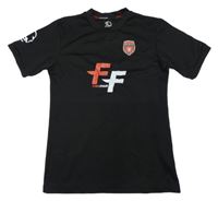 Černé sportovní tričko s nápisy Foss-Four 