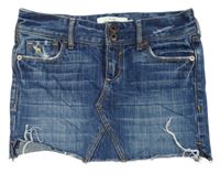 Tmavomodrá riflová roztřepená minisukně Abercrombie&Fitch