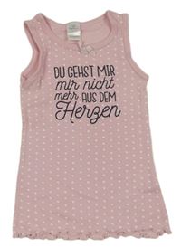 Růžová vzorovaná košlika s nápisem Topomini