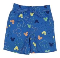 Modré plážové kraťasy s Mickeym Disney