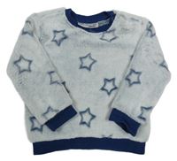 Tmavomodro-šedá chlupatá mikina s hvězdami Ergee