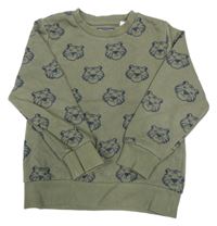 Khaki mikina s tygry C&A