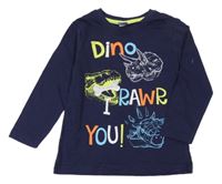 Tmavomodré triko s dinosaury Kiki&Koko