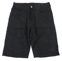 Černé elastické riflové slim kraťasy H&M