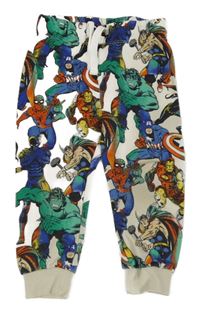 Béžovo-barevné tepláky s Avengers H&M