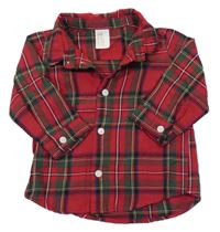 Červeno-zelená kostkovaná košile H&M