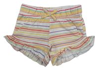 Bílo-růžovo-barevné pruhované bavlněné kraťasy Primark