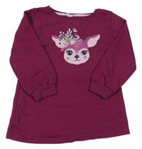 Vínová šatová mikina s laní Kiki&Koko