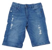 Modré riflové skinny kraťasy s prošoupáním Denim Co.