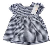 Nové - tmavomodro-bílé kostkované šaty PRIMARK