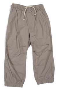 Béžové plátěné cuff kalhoty H&M
