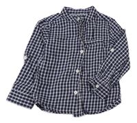 Tmaovmodro-bílá kostičkovaná košile Primark