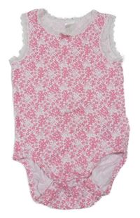 Bílo-růžové květované body s krajkou H&M