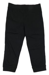 Černé plátěné elastické cuff kalhoty s úpletovým pasem Primark