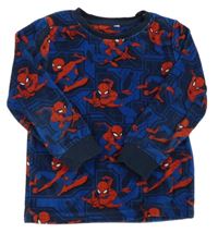 Tmavomodrá plyšová pyžamová mikina se Spidermanem C&A