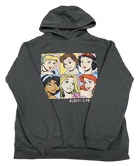 Tmavošedá mikina s Disney princeznami a kapucí PRIMARK