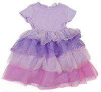 Lila-růžové šaty s tylovou vrstvenou sukní H&M
