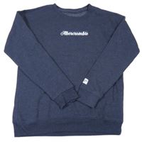 Tmaovmodrá mikina s logem Abercrombie&Fitch