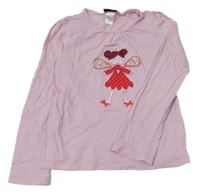 Světlerůžové triko s vílou H&M