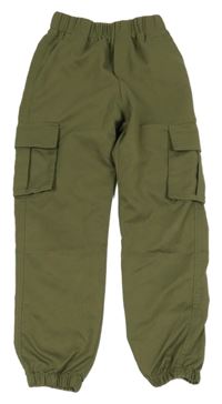 Khaki cargo cuff kalhoty 