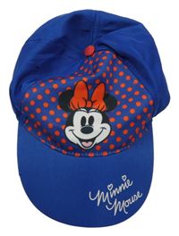 Safírová plátěná kšiltovka s Minnie a puntíky 