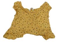 Okrová crop halenka s kytičkami H&M