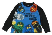 Modro-černé pyžamové triko s potiskem Lego Ninjago 