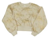Smetanovo-zlatá crop mikina Zara