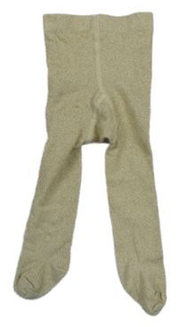 Zlaté třpytivé punčocháče H&M
