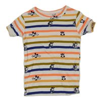 Barevné pruhované tričko s Mickey GAP