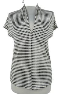 Dámská bílo-černá vzorovaná halenka H&M