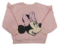 Růžová mikina s Minnie s flitry a volánky C&A