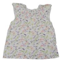Bílo-barevný květovaný top H&M