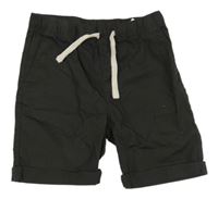 Antracitové plátěné kraťasy H&M