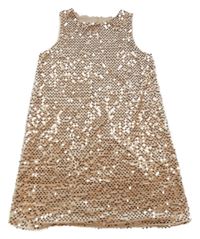 Broskvové sametové flitrové šaty H&M