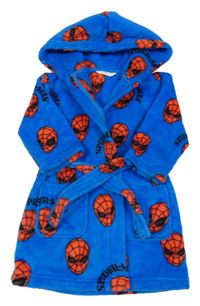 Modrý chlupatý župan se Spidermanem a kapucí M&S