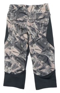 Šedo-růžové sportovní capri legíny  